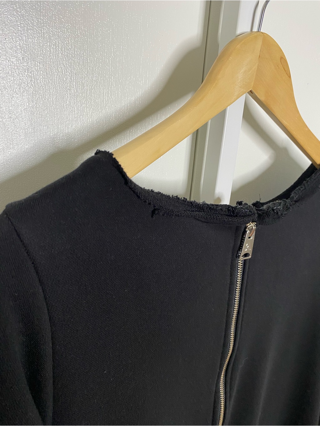 Aakaska | Black 100% Cotton Long Double Zip Long-Sleeve Sweatshirt Jacket — image 5 of 8